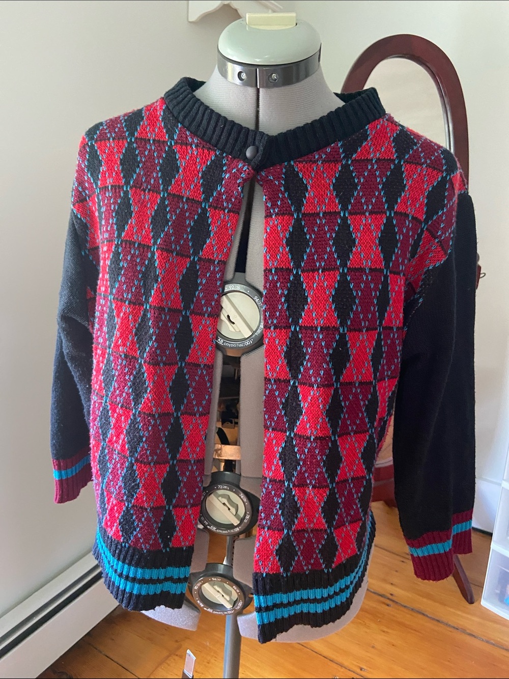 “Widow” Argyle cardigan